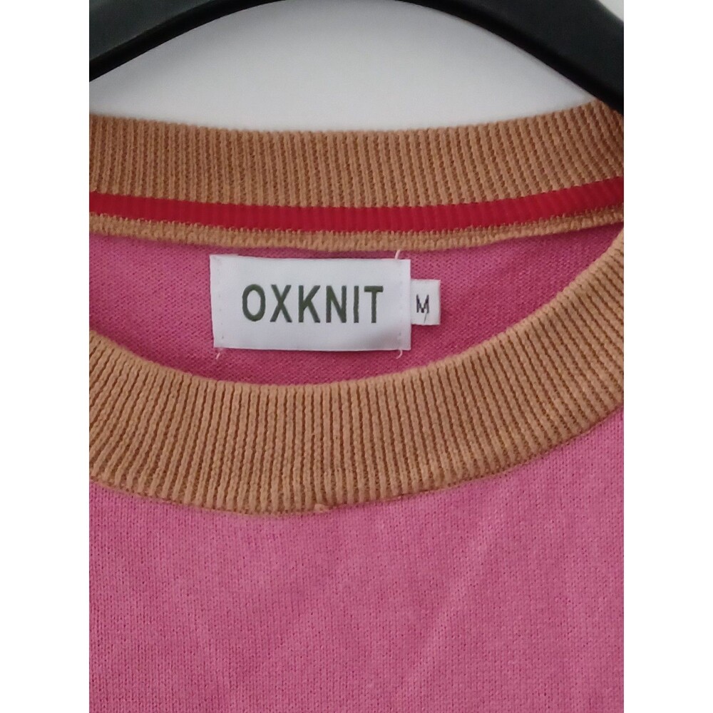 OXKnit Sweater Graphic French Bulldog Medium Retro Twee Kidcore Color Block - Picture 3 of 6